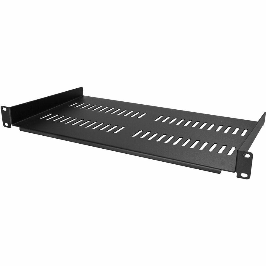 StarTech 1U Vented Server Rack Cabinet Shelf - Fixed 10in Deep Cantilever Rackmount Tray for 19" Data/AV/Network Enclosure w/Cage Nuts
