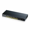 ZYXEL GS1900-10HP 8-Port Gigabit Smart Managed PoE Switch | 8 PoE+ Ports at 77W with 2 SFP Uplinks | Fanless