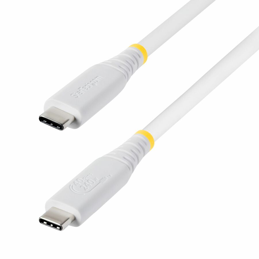 StarTech 3ft (91cm) USB4 Cable, 40Gbps, USB-IF Certified USB-C Cable, 240W, 8K 60Hz/4K 240Hz DP2.1, Thunderbolt 4 Compatible, White