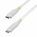 StarTech 3ft (91cm) USB4 Cable, 40Gbps, USB-IF Certified USB-C Cable, 240W, 8K 60Hz/4K 240Hz DP2.1, Thunderbolt 4 Compatible, White