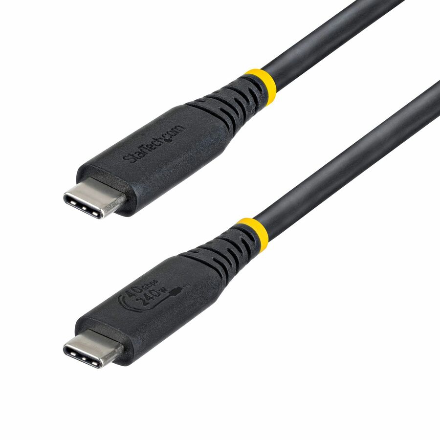 StarTech 3ft (91cm) USB4 Cable, 40Gbps, USB-IF Certified USB-C Cable, 240W, 8K 60Hz/4K 240Hz DP2.1, Thunderbolt 4 Compatible, Black
