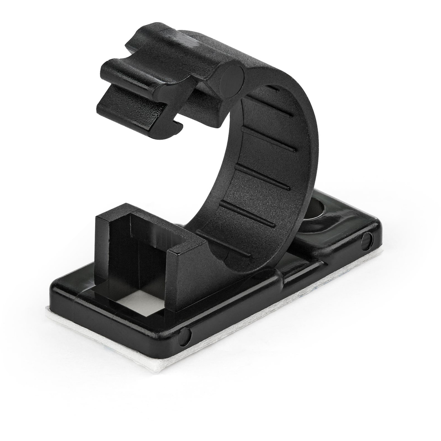 StarTech 100 Self Adhesive Cable Management Clips, Ethernet/Network Cable/Office Desk Cord Organizer, Sticky Wire Holder/Clamp, TAA