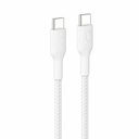 Belkin BoostCharge Pro Braided USB-C to USB-C Cable 60W, 6.6ft/2m, White