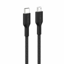 Belkin BoostCharge Pro USB-C to Micro-USB Braided Cable 15W, 3.3ft/1m, Black