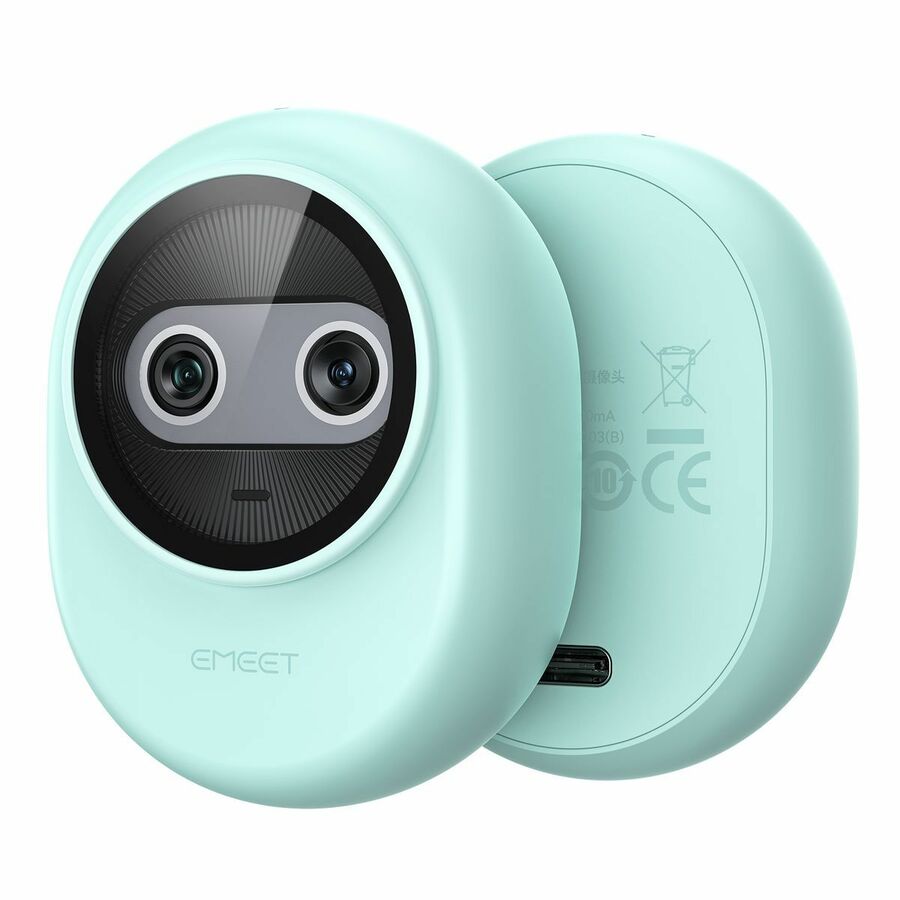 EMEET Piko+ (Green) - Dual-lens Webcam with one 4K 1/2.55˘ Sony Lens and one AI Assist Lens, Boosting color accuracy, face recognition, and ultra-fast focus. 3 MEMS Mics power 3 Voice Modes for Meeting or Streaming/recording with wider audio frequencies. Comes with USB-C Cable & C-A Adapter, and a Cute Privacy Cover, which can be attached to both front or back so you don't lose it, ideal for K-12 or people who love cute things.