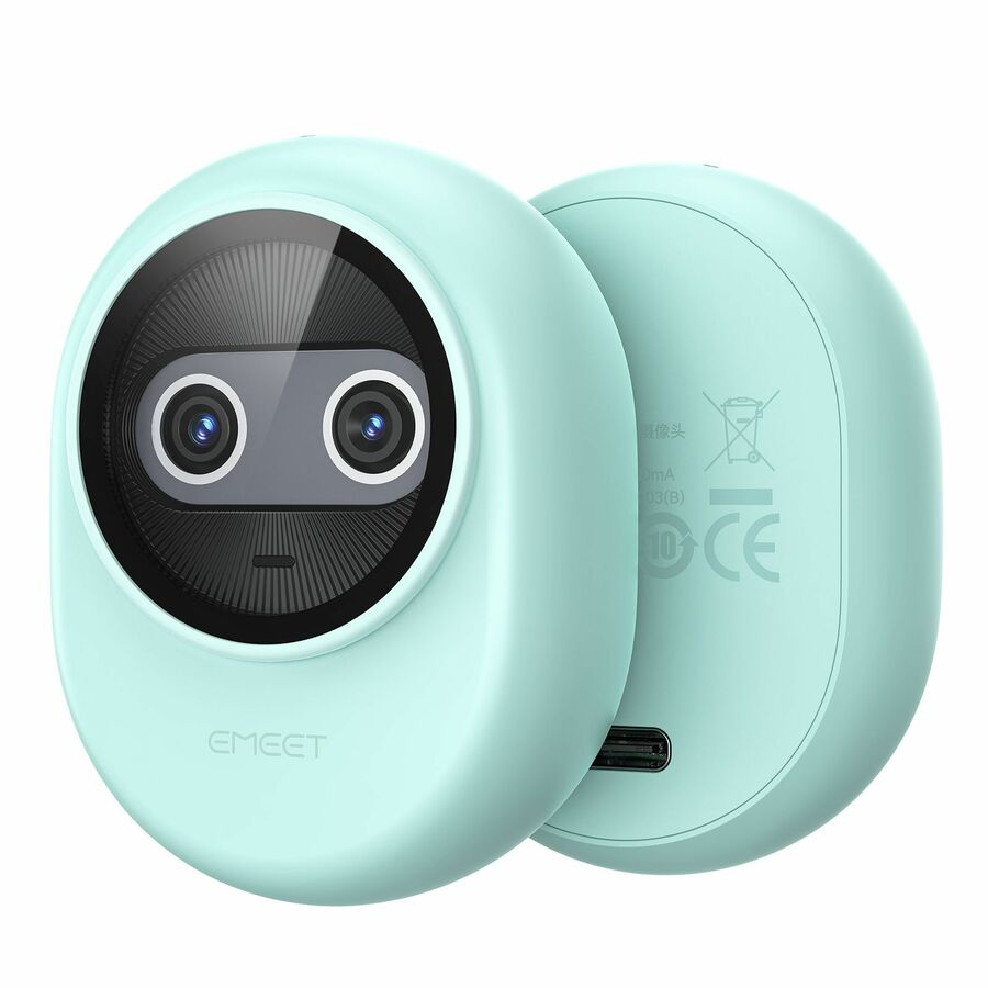 EMEET Piko (Green) - Dual-lens Webcam with one 4K Image Collection Lens and one AI Assist Lens, Boosting color accuracy, face recognition, and ultra-fast focus. 3 MEMS Mics power 3 Voice Modes for Meeting or Streaming/recording with wider audio frequencies. Comes with USB-C Cable & C-A Adapter, and a Cute Privacy Cover, which can be attached to both front or back so you don't lose it, ideal for K-12 or people who love cute things.