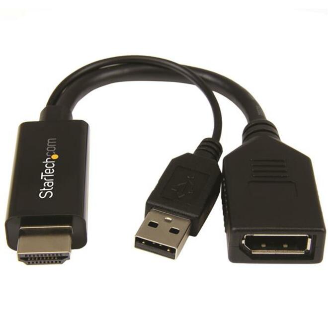 StarTech HDMI to DisplayPort Adapter - 4K 30Hz - HDMI to DisplayPort Converter - Compact HDMI to DP Adapter - USB-Powered
