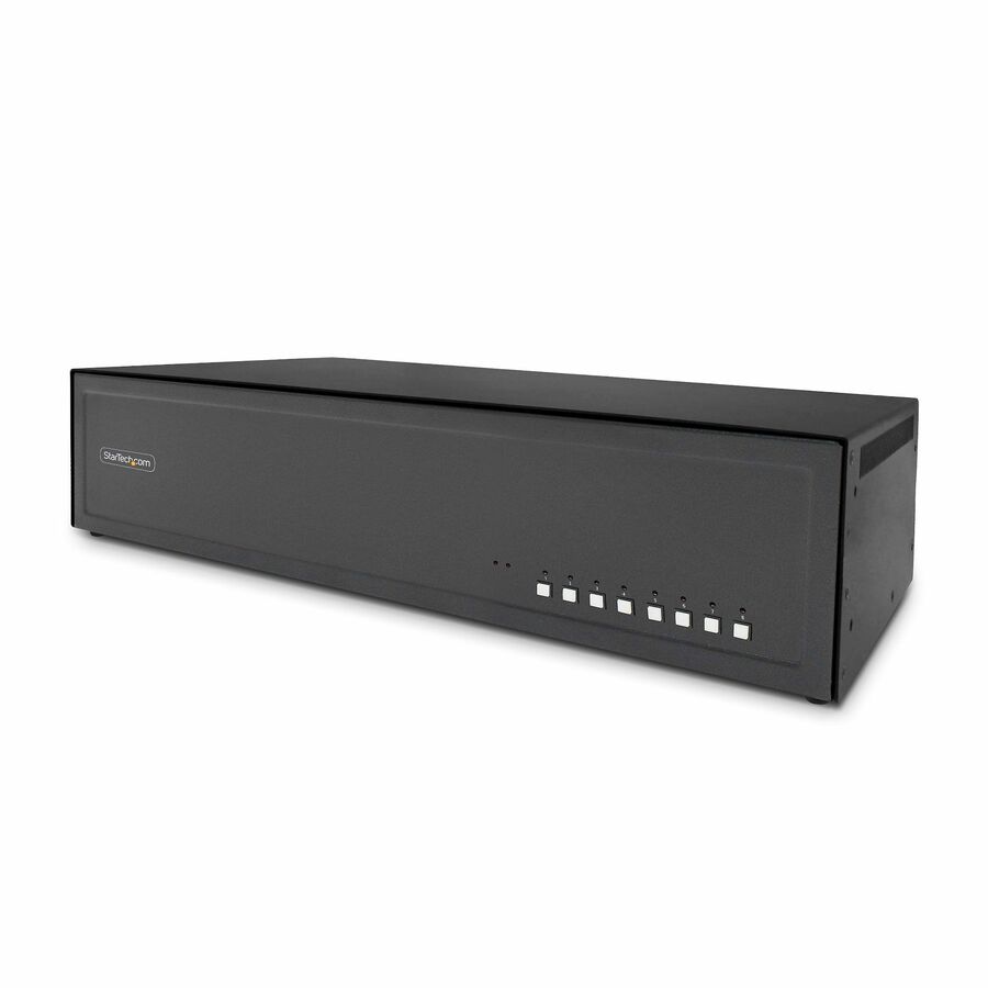 StarTech Secure 8-Port Dual-Monitor KVM Switch, DisplayPort, 4K 30Hz, NIAP 4.0, Metal Housing, Made in the USA