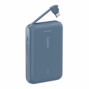 Belkin 20W Power Bank w/ Integrated USB-C Cable - 10K mAh - 1xUSB-C port, 1xUSB-C cable - Portable Charger - Blue