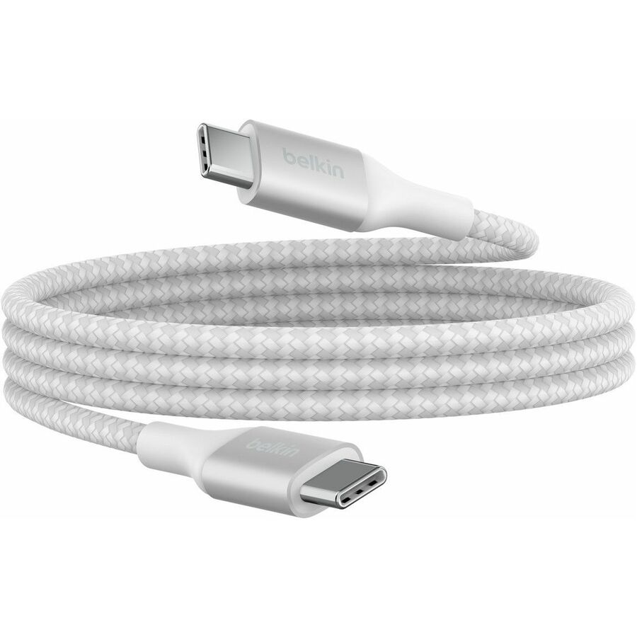Belkin 240W USB-C to USB-C Cable - Nylon, Braided - M/M - 3.3ft/1m - White