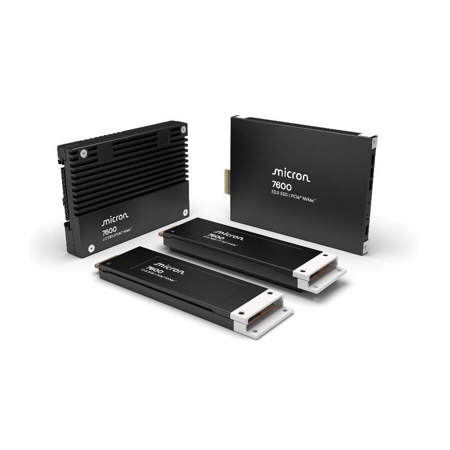 Micron 7600 MAX 3.20 TB Solid State Drive - E3.S (7.5 mm) Internal - PCI Express NVMe (PCI Express NVMe 5.0 x4) - Mixed Use - TAA Compliant