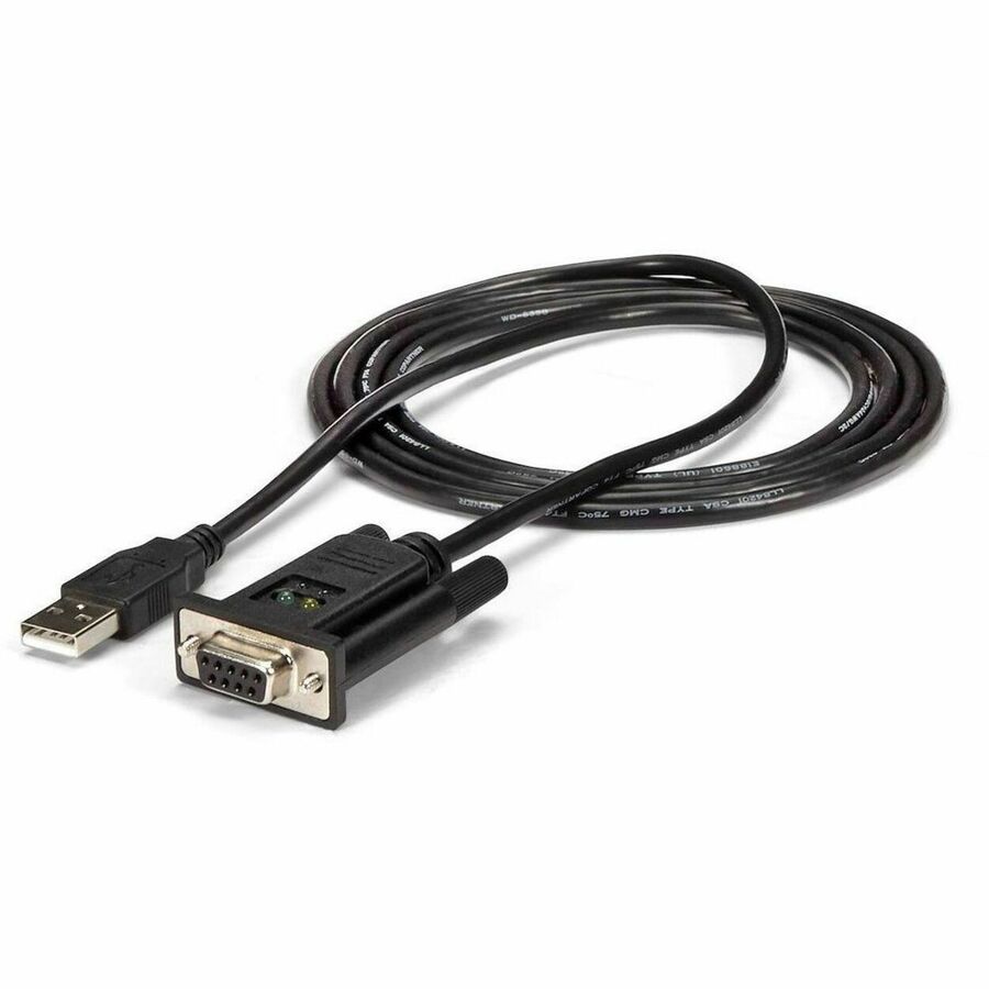 StarTech 6ft (1.8m) 1-Port USB to Serial RS232 Adapter, FTDI DB9 Serial DCE Adapter Cable, Null Modem, USB 2.0 - TAA