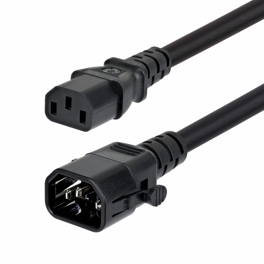 StarTech 10ft (3m) Heavy Duty Power Extension Cord, Locking C14 to C13, PDU Power Cord, 15A 250V, 14AWG, UL Listed, TAA