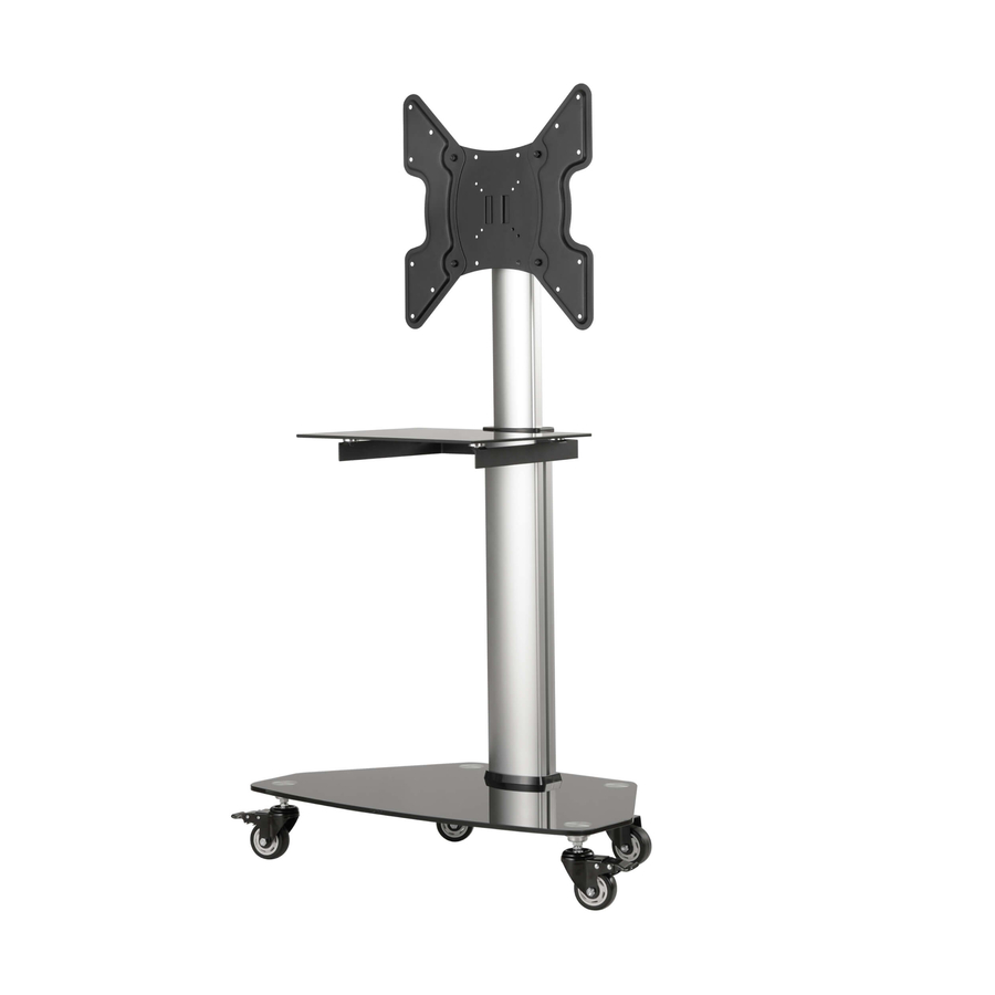 Eaton Tripp Lite Series Premier Rolling TV Cart for 32" to 55" Displays, Black Glass Base and Shelf, Locking Casters