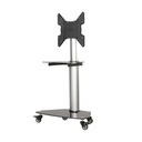 Eaton Tripp Lite Series Premier Rolling TV Cart for 32" to 55" Displays, Black Glass Base and Shelf, Locking Casters