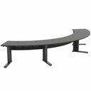 Middle Atlantic Forum Arc Table - Conference Table For Up To 7 People - 184in Arc - 30in Seated Height - Dark Finish