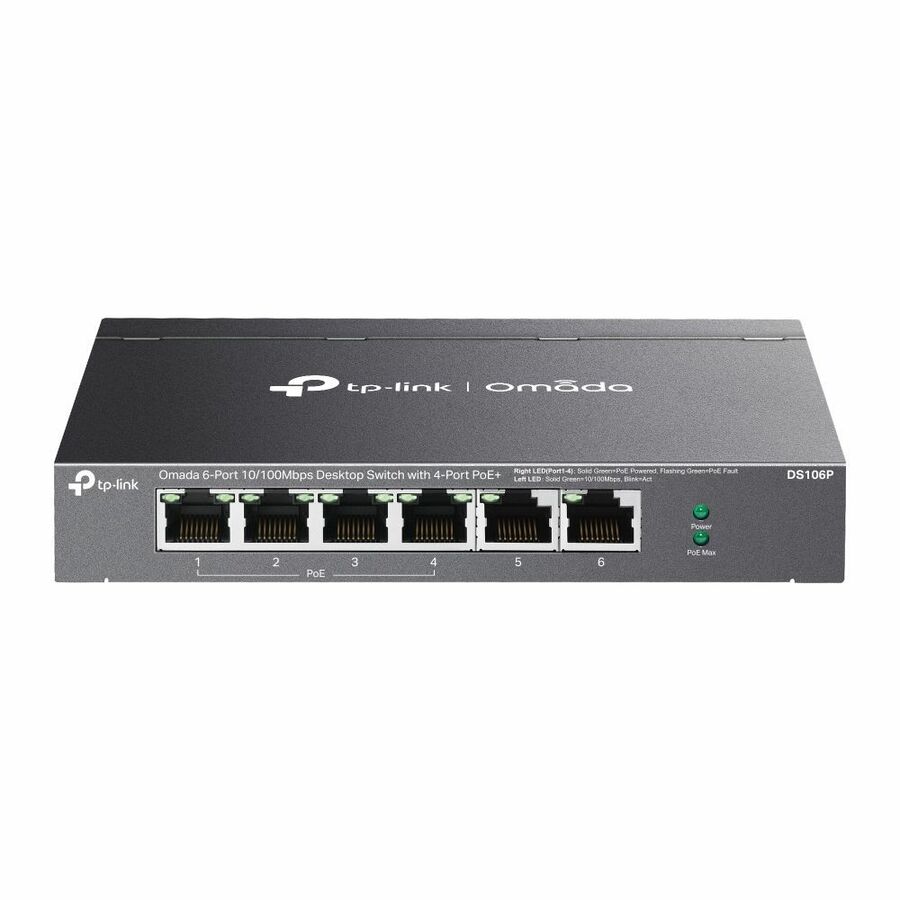 TP-Link Omada 6-Port 10/100Mbps Unmanaged Desktop Switch with 4-Port PoE+