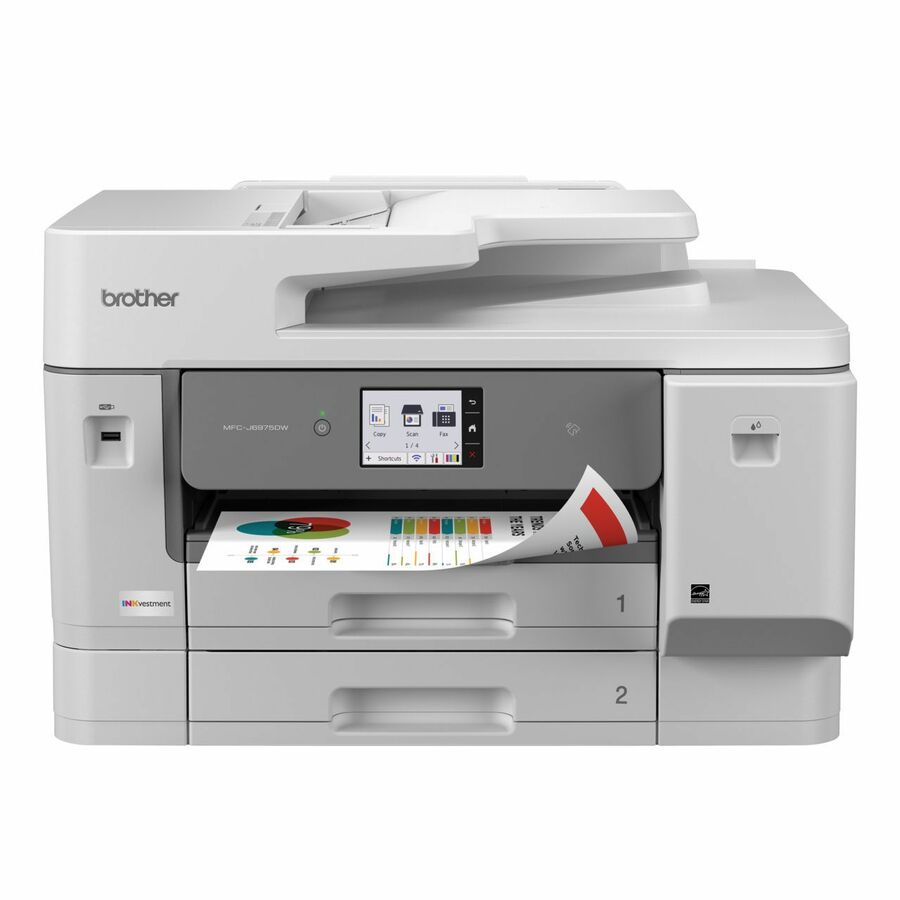 Brother Workhorse MFC-J6975DW Business Color Inkjet All-in-One Printer with 11"x17" Print, Copy, Scan, Fax, Low-Cost Printing, and Advanced Security Features