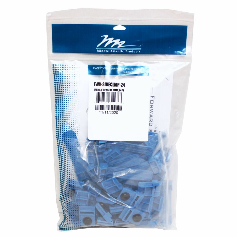 Middle Atlantic Forward Series Small Device Mounting Clamps - 24 Pack - Blue