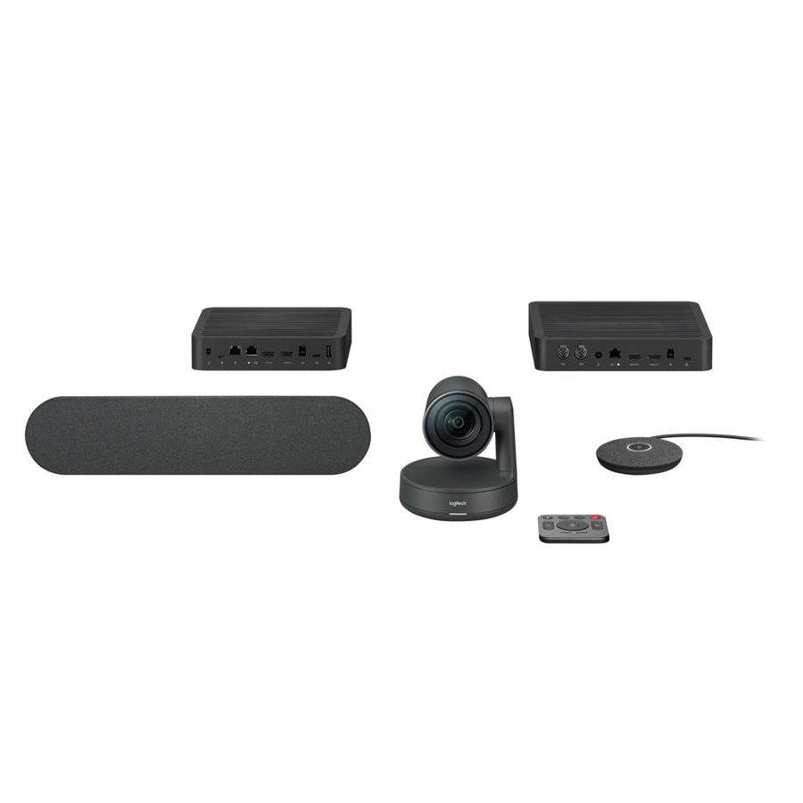 Logitech Rally Plus 4K Ultra-HD Modular Video Conferencing System, PTZ Camera, USB, For Large Rooms