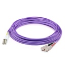 AddOn 15m SC to LC Violet OM3 Duplex OFNR (Riser-Rated) TAA Fiber Patch Cable