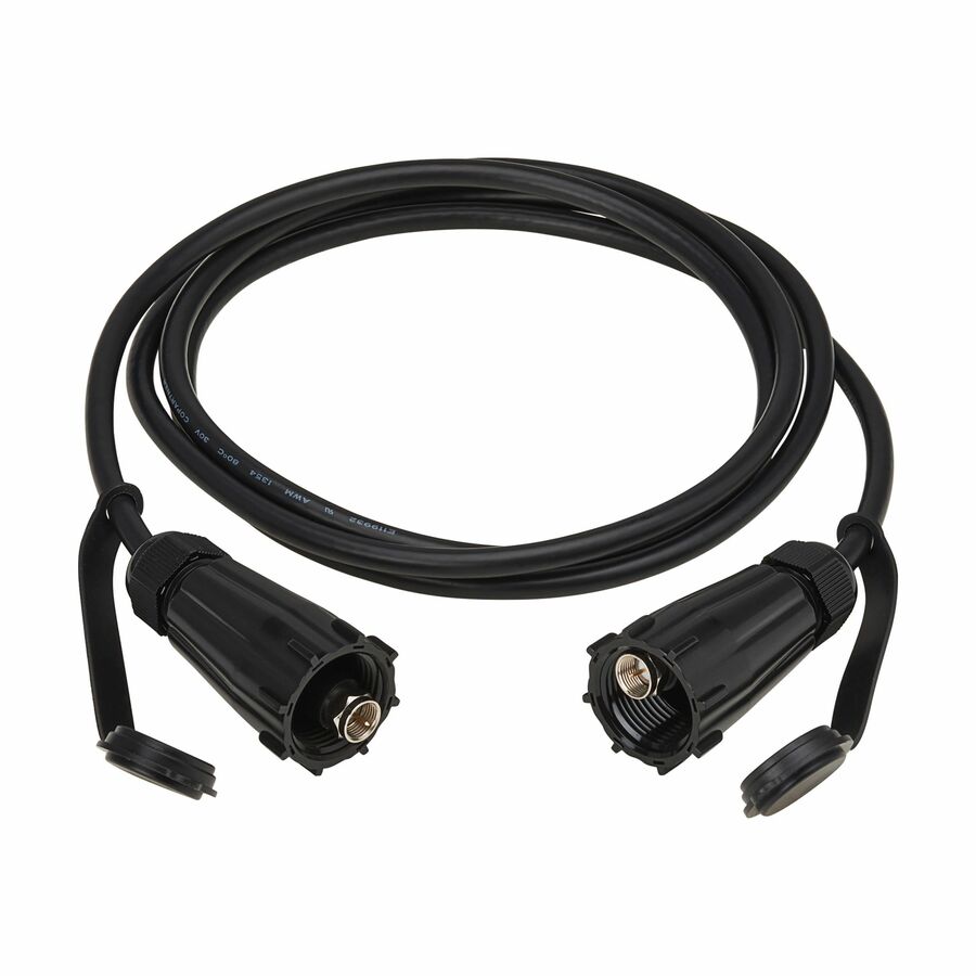 Eaton Tripp Lite Series Rigid Industrial RF Coaxial Cable (M/M) - IP68, F-Type Connectors, 10 ft. (3.1 m), Black