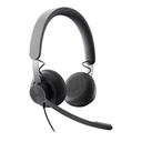 Logitech Zone Wired Noise Cancelling Headset, Certified for Microsoft Teams with advanced noise-canceling mic, USB-C with USB-A adapter, graphite.