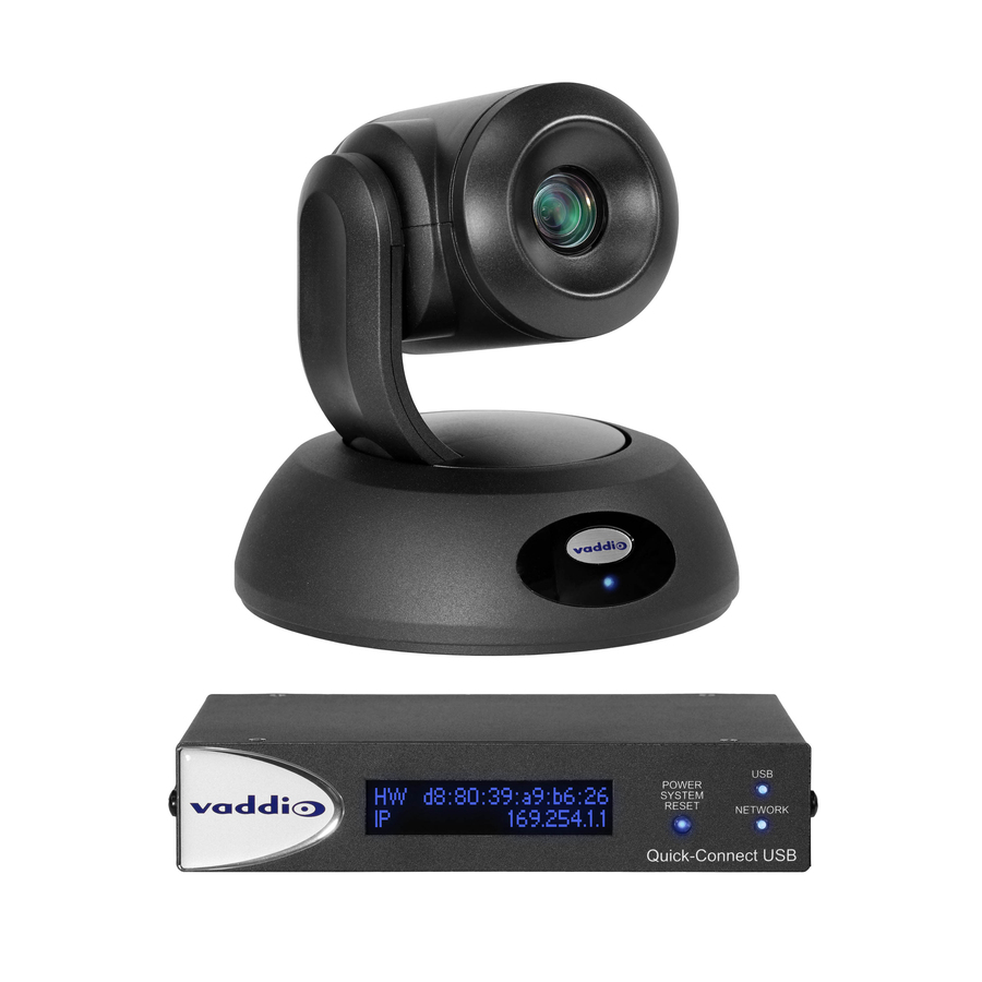 Vaddio RoboSHOT QUSB Video Conferencing System - PTZ Camera and USB Interface - Black