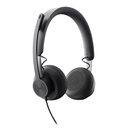 Logitech Zone Wired Noise Cancelling Headset, USB-C with USB-A adapter, graphite