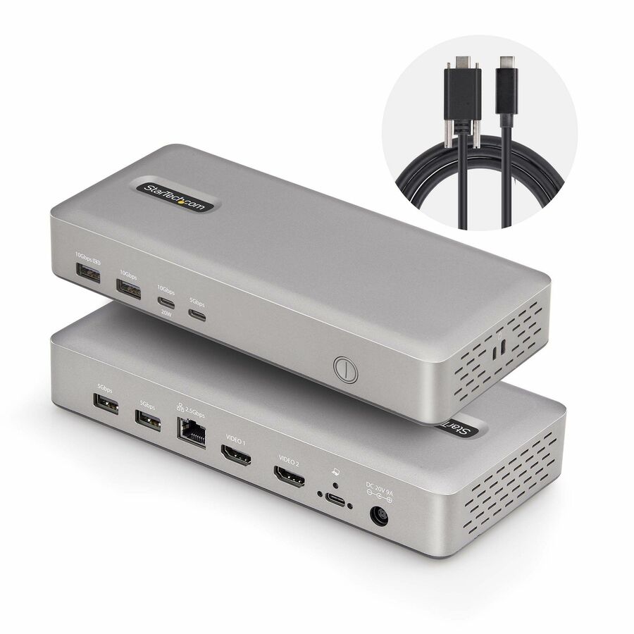 StarTech Dual-Monitor USB4 Docking Station, Dual 4K 120Hz or Single 8K 60Hz HDMI, 100W Laptop Charging, 2.5GbE, Driverless USB-C Dock