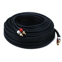 Monoprice 100ft Premium 2 RCA Plug/2 RCA Plug M/M 22AWG Cable - Black