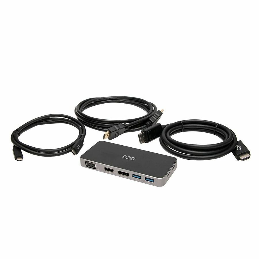 C2G Dual Monitor Docking Station Kit - Includes USB C Docking Station, 6ft HDMI Cable, and HDMI to DP Cables