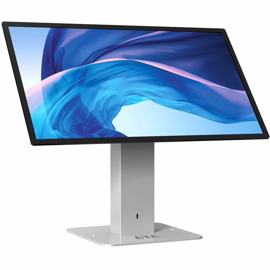 CTA Digital Desk Mount for Tablet, Display, Holder, Monitor, Enclosure, Kiosk - White - Landscape/Portrait