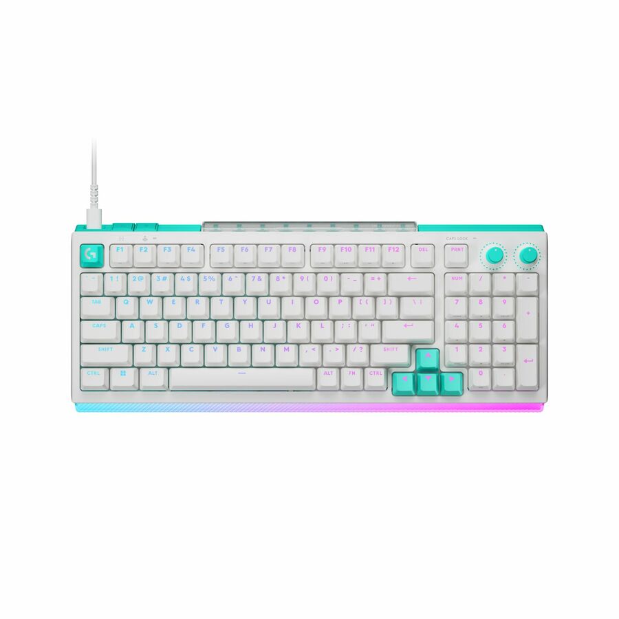 Logitech G512 X 98 DUAL SWAP, Hot-Swappable TMR Analog / Mechanical Gaming Keyboard, 8K Polling Rate, Custom Actuation 0.1 - 4.0 mm, RAPID TRIGGER, LIGHTSYNC RGB, Wired, PC, Mac, White Linear
