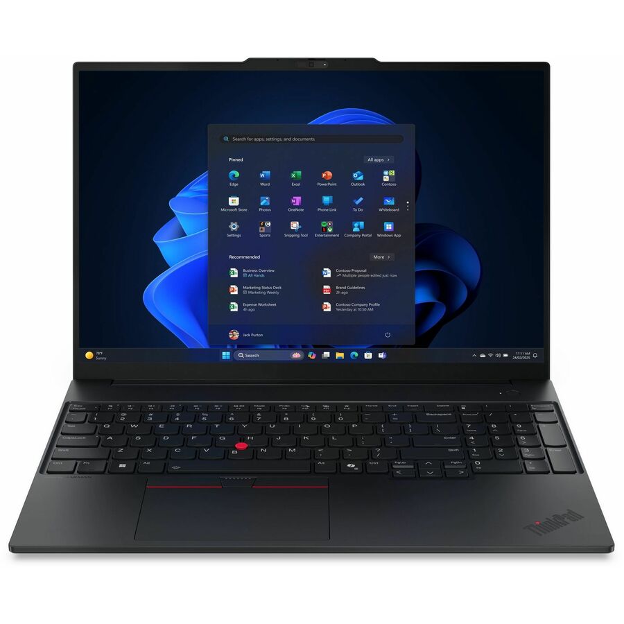 Lenovo ThinkPad E16 Gen 3 21SR0035US 16" Notebook - WUXGA - 60 Hz - Intel Core Ultra 5 225U - 16 GB - 256 GB SSD - English Keyboard - Black