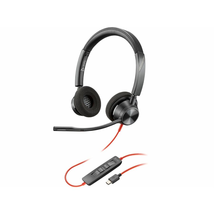 Poly Blackwire 3320 Stereo USB-C Headset +USB-C/A Adapter