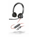 Poly Blackwire 3320 Stereo Microsoft Teams Certified USB-C Headset + USB-C/A Adapter