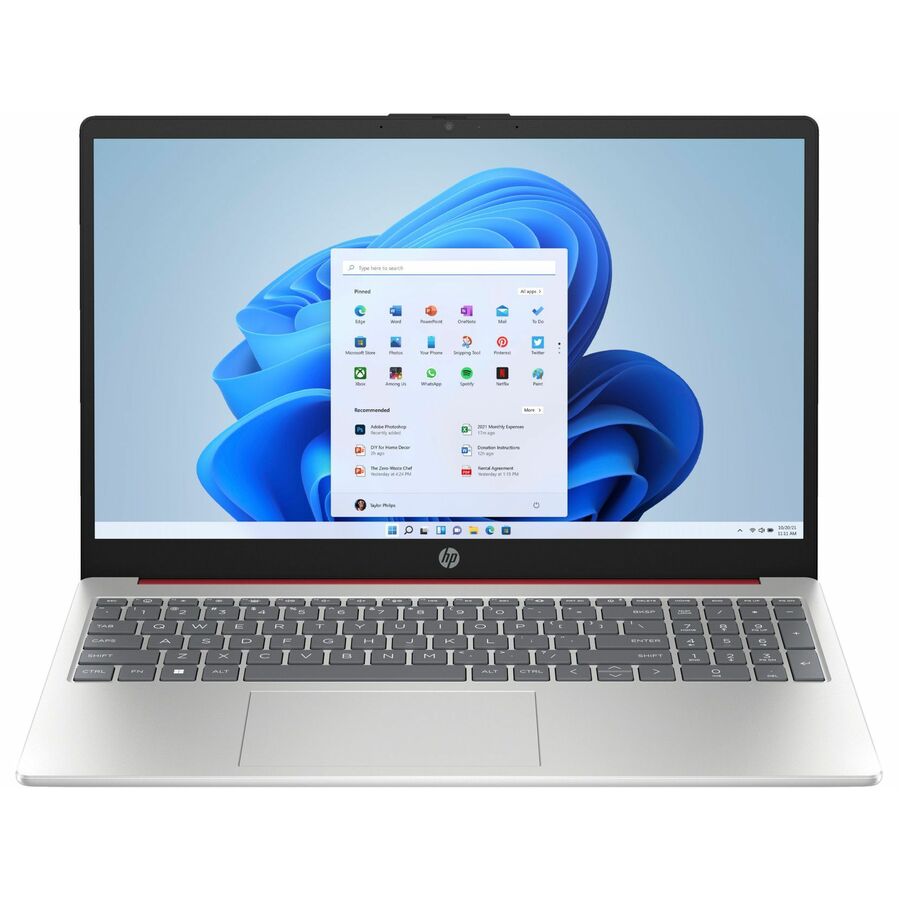 HP 15.6" Notebook - HD - 1366 x 768 - (Intel N-Series N200 Quad-core (4 Core) - 4 GB Total RAM - 128 GB Flash Memory - Scarlet Red - Refurbished