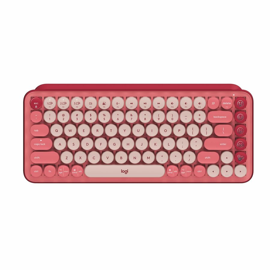 Logitech POP Keys Wireless Mechanical Keyboard With Emoji Keys - Heartbreaker Rose