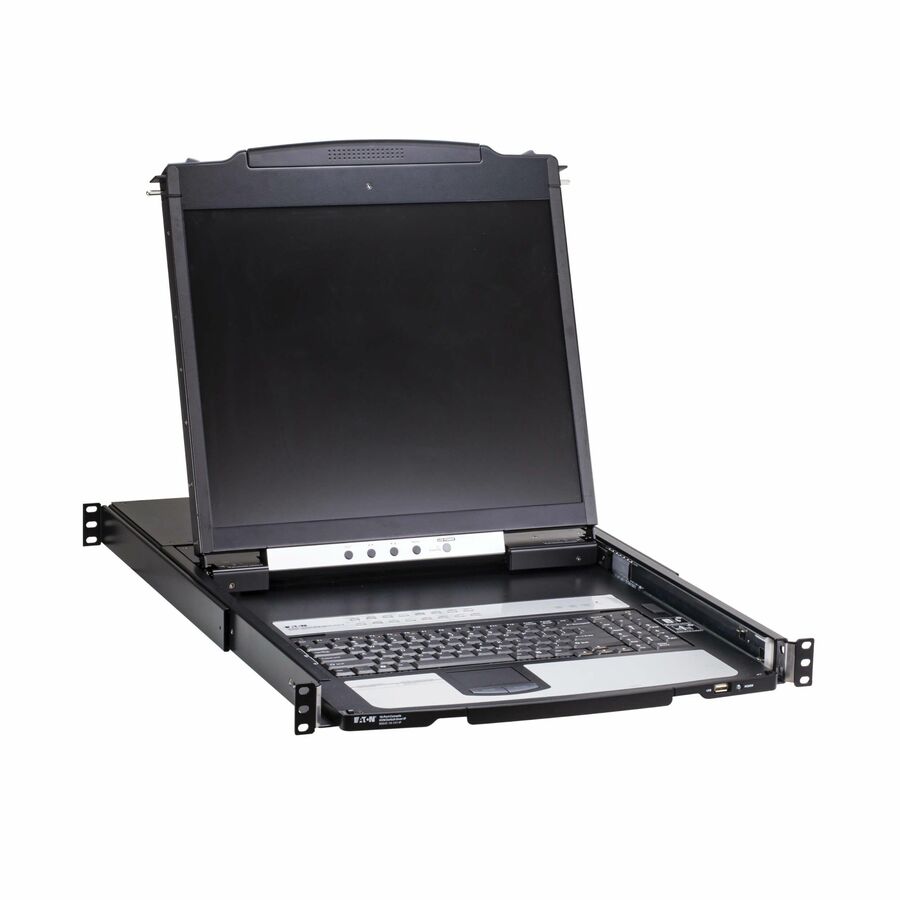 Eaton 16-Port Cat5 KVM over IP Switch - Virtual Media, 19 in. LCD, 1 Remote/1 Local User, 1U Rack-Mount, TAA