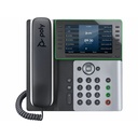 Poly Edge E550 IP Phone - Corded - Corded/Cordless - Bluetooth, Wi-Fi, NFC - 3 Multiple Conferencing - Desktop, Wall Mountable - White, Midnight Blue