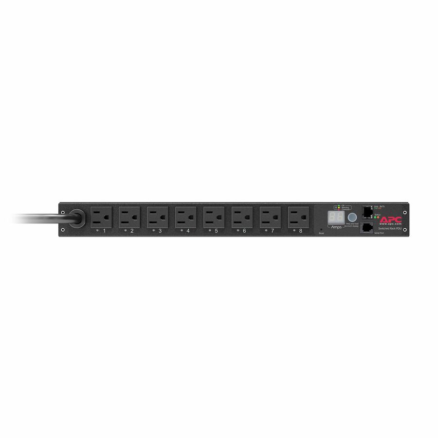 APC NetShelter Switched Rack PDU, 1U, 1.4kW, 120V, 15A, 8 NEMA 5-15R outlet