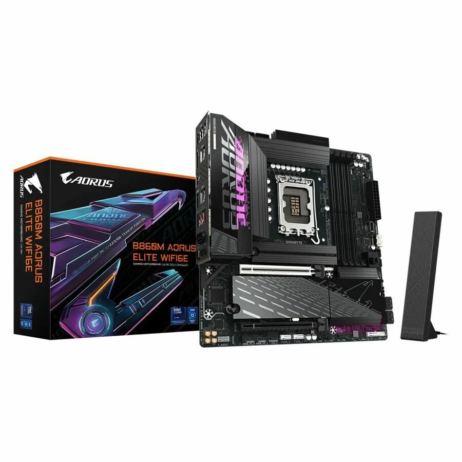 GIGABYTE Ultra Durable B860M AORUS ELITE WIFI6E Gaming Desktop Motherboard - Intel B860 Chipset - Socket LGA-1851 - Micro ATX