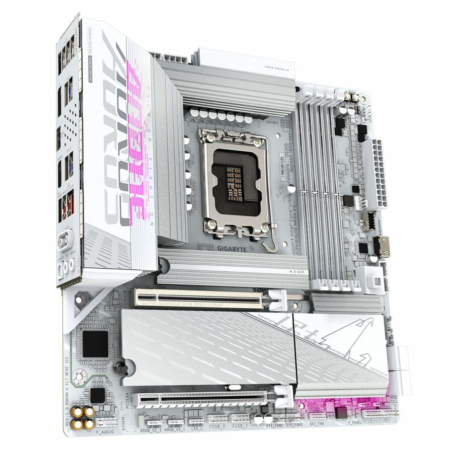 GIGABYTE Ultra Durable B860M AORUS ELITE WIFI6E ICE Gaming Desktop Motherboard - Intel B860 Chipset - Socket LGA-1851 - Micro ATX