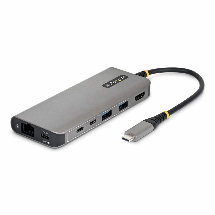StarTech USB-C to HDMI Multiport Adapter with 140W PD Charging, 4K 60Hz, 5-Port USB 5Gbps Hub, GbE, Type-C Mini Dock