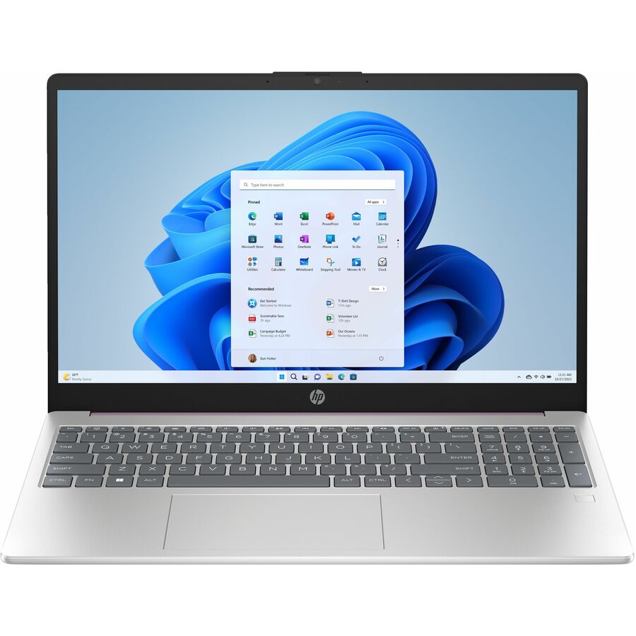 HP 15-fd0000 15-fd0103ds 15.6" Touchscreen Notebook - HD - Intel N-Series N100 - 4 GB - 128 GB Flash Memory - Winter Lavender, Natural Silver