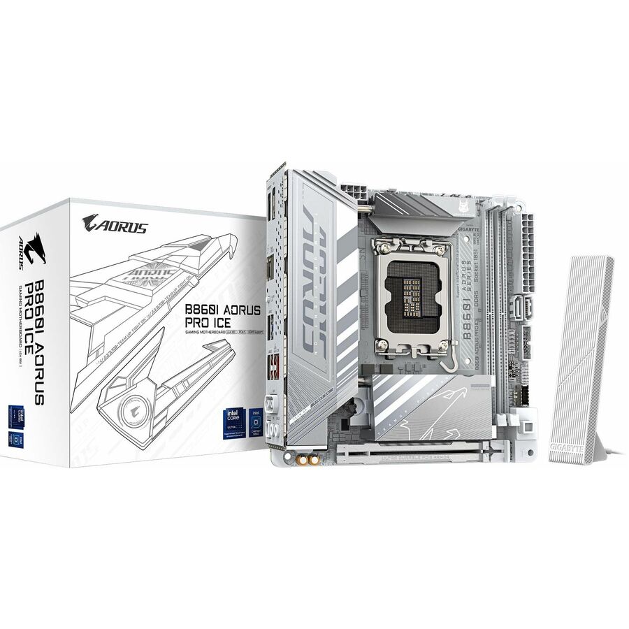 GIGABYTE Ultra Durable B860I AORUS PRO ICE Gaming Desktop Motherboard - Intel B860 Chipset - Socket LGA-1851 - Mini ITX