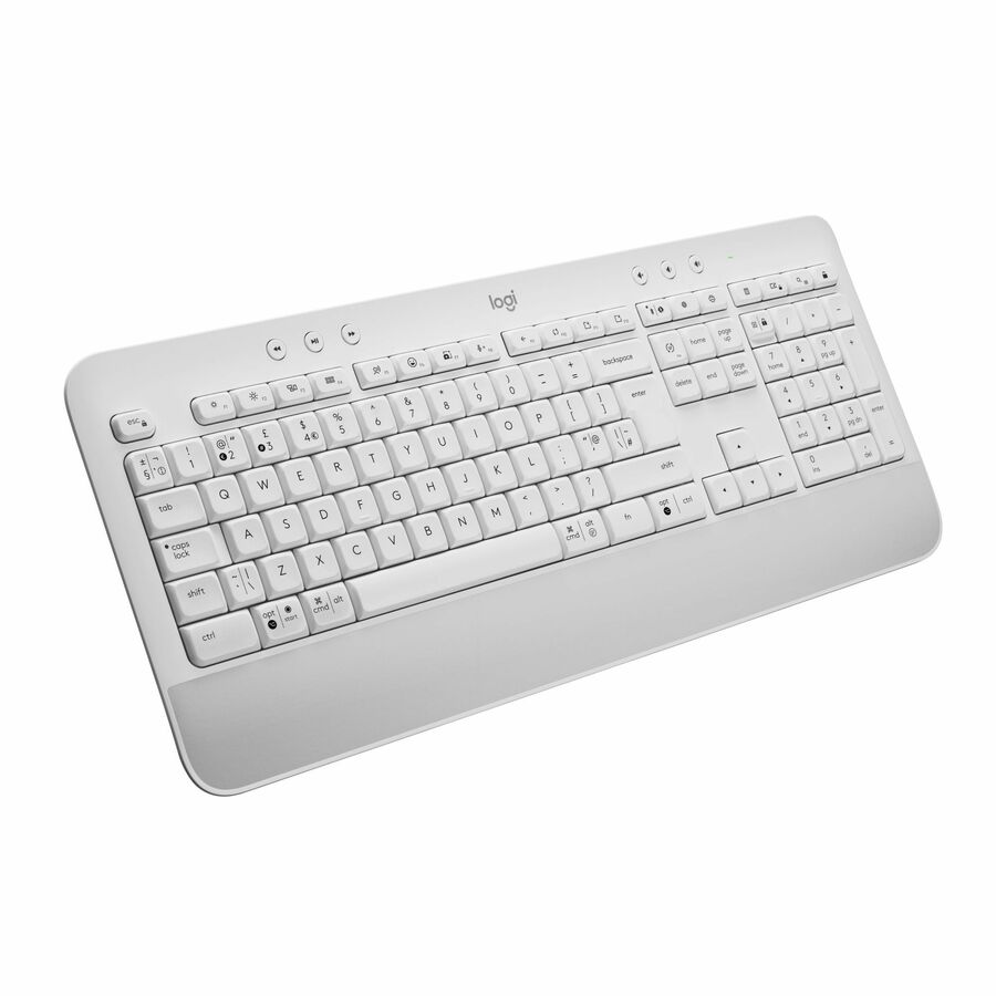 Logitech Signature K650 Comfort Full-Size Wireless Keyboard with Wrist Rest, BLE Bluetooth or Logi Bolt, Off-white