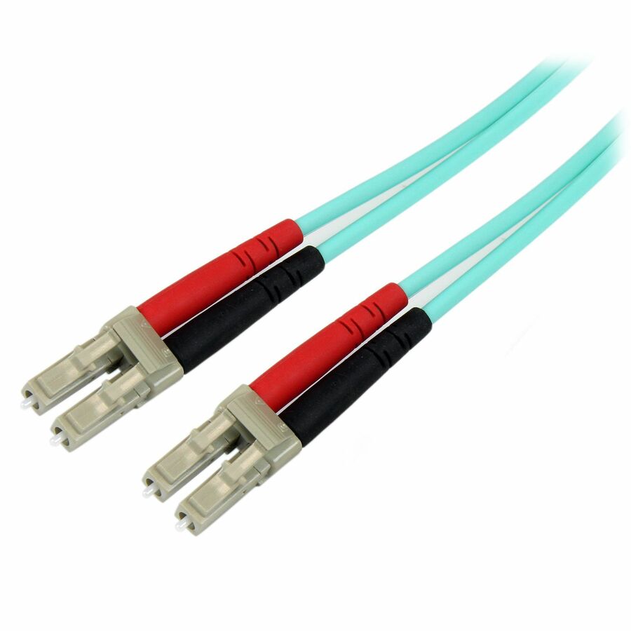 StarTech 8m (26ft) LC/UPC to LC/UPC OM3 Multimode Fiber Optic Cable, Full Duplex 50/125 Zipcord, 100G, LSZH Fiber Jumper Cord
