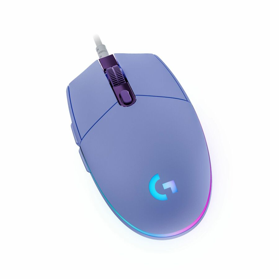 Logitech G203 Wired Gaming Mouse, 8,000 DPI, Rainbow Optical Effect LIGHTSYNC RGB, 6 Programmable Buttons, Lilac